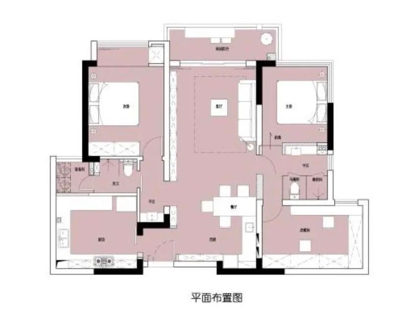 100㎡简约风三居室